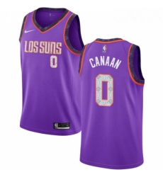 Mens Nike Phoenix Suns 0 Isaiah Canaan Swingman Purple NBA Jersey 2018 19 City Edition 