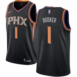 Mens Nike Phoenix Suns 1 Devin Booker Authentic Black Alternate NBA Jersey Statement Edition