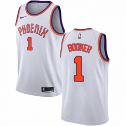 Mens Nike Phoenix Suns 1 Devin Booker Authentic NBA Jersey Association Edition