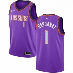 Mens Nike Phoenix Suns 1 Penny Hardaway Swingman Purple NBA Jersey 2018 19 City Edition
