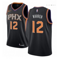 Mens Nike Phoenix Suns 12 TJ Warren Authentic Black Alternate NBA Jersey Statement Edition