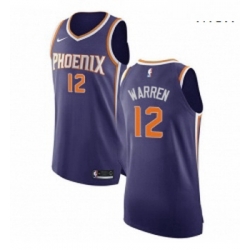 Mens Nike Phoenix Suns 12 TJ Warren Authentic Purple Road NBA Jersey Icon Edition