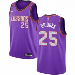 Mens Nike Phoenix Suns 25 Mikal Bridges Swingman Purple NBA Jersey 2018 19 City Edition 