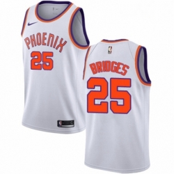 Mens Nike Phoenix Suns 25 Mikal Bridges Swingman White NBA Jersey Association Edition 