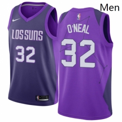 Mens Nike Phoenix Suns 32 Shaquille ONeal Authentic Purple NBA Jersey City Editi