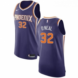 Mens Nike Phoenix Suns 32 Shaquille ONeal Authentic Purple Road NBA Jersey Icon Edition