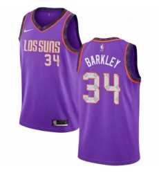 Mens Nike Phoenix Suns 34 Charles Barkley Swingman Purple NBA Jersey 2018 19 City Edition