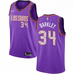 Mens Nike Phoenix Suns 34 Charles Barkley Swingman Purple NBA Jersey 2018 19 City Edition