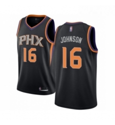 Mens Phoenix Suns 16 Tyler Johnson Authentic Black Basketball Jersey Statement Edition 