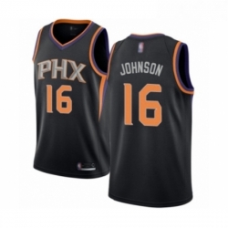 Mens Phoenix Suns 16 Tyler Johnson Authentic Black Basketball Jersey Statement Edition 