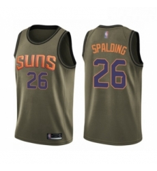 Mens Phoenix Suns 26 Ray Spalding Swingman Green Salute to Service Basketball Jersey 