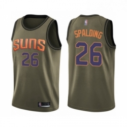 Mens Phoenix Suns 26 Ray Spalding Swingman Green Salute to Service Basketball Jersey 