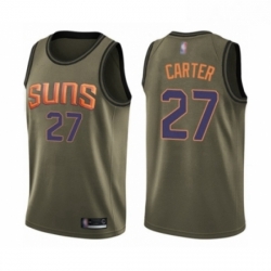 Mens Phoenix Suns 27 Jevon Carter Swingman Green Salute to Service Basketball Jersey 