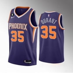Men's Phoenix Suns #35 Kevin Durant Purple Icon Edition With NO.6 Patch Stitched Basketball Jersey
