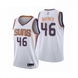 Mens Phoenix Suns 46 Aron Baynes Authentic White Basketball Jersey Association Edition 