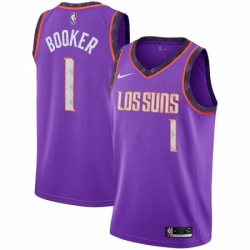 Womens Nike Phoenix Suns 1 Devin Booker Swingman Purple NBA Jersey 2018 19 City Edition