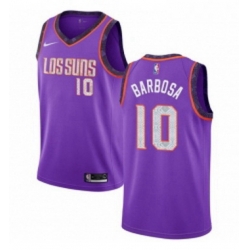 Womens Nike Phoenix Suns 10 Leandro Barbosa Swingman Purple NBA Jersey 2018 19 City Edition 