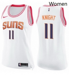 Womens Nike Phoenix Suns 11 Brandon Knight Swingman WhitePink Fashion NBA Jersey