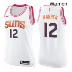 Womens Nike Phoenix Suns 12 TJ Warren Swingman WhitePink Fashion NBA Jersey