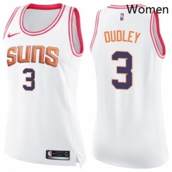 Womens Nike Phoenix Suns 3 Jared Dudley Swingman WhitePink Fashion NBA Jersey