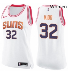 Womens Nike Phoenix Suns 32 Jason Kidd Swingman WhitePink Fashion NBA Jersey