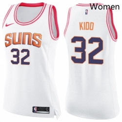 Womens Nike Phoenix Suns 32 Jason Kidd Swingman WhitePink Fashion NBA Jersey