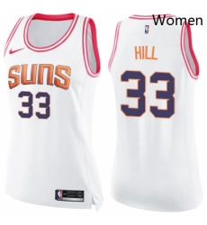 Womens Nike Phoenix Suns 33 Grant Hill Swingman WhitePink Fashion NBA Jersey
