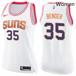 Womens Nike Phoenix Suns 35 Dragan Bender Swingman WhitePink Fashion NBA Jersey
