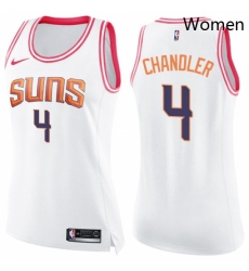 Womens Nike Phoenix Suns 4 Tyson Chandler Swingman WhitePink Fashion NBA Jersey