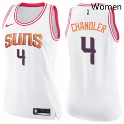 Womens Nike Phoenix Suns 4 Tyson Chandler Swingman WhitePink Fashion NBA Jersey