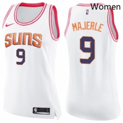 Womens Nike Phoenix Suns 9 Dan Majerle Swingman WhitePink Fashion NBA Jersey