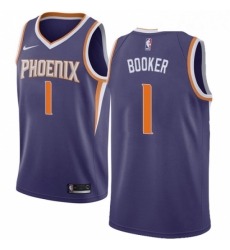 Youth Nike Phoenix Suns 1 Devin Booker Swingman Purple Road NBA Jersey Icon Edition