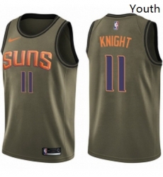 Youth Nike Phoenix Suns 11 Brandon Knight Swingman Green Salute to Service NBA Jersey