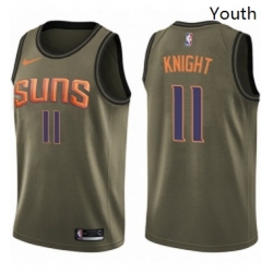 Youth Nike Phoenix Suns 11 Brandon Knight Swingman Green Salute to Service NBA Jersey