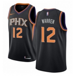 Youth Nike Phoenix Suns 12 TJ Warren Authentic Black Alternate NBA Jersey Statement Edition