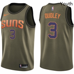 Youth Nike Phoenix Suns 3 Jared Dudley Swingman Green Salute to Service NBA Jersey