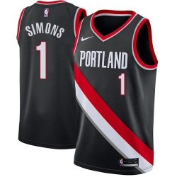 Men Nike Portland Blazers 1 Anfernee Simons Black NBA Swingman Icon Edition Jersey