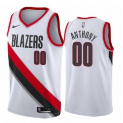 Men Nike Portland Trail Blazers 00 Carmelo Anthony Association White Swinman Jersey