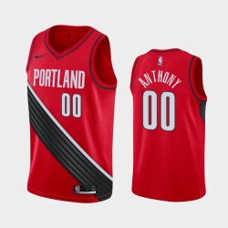 Men Nike Portland Trail Blazers 00 Carmelo Anthony Red Swinman Jersey