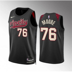 Men Portland Trail Blazers 76 Taze Moore Black 2023 24 City Edition Stitched Basketball Jersey