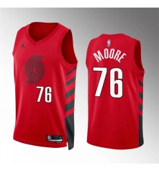 Men Portland Trail Blazers 76 Taze Moore Red Statement Edition Stitched Basketball Jersey