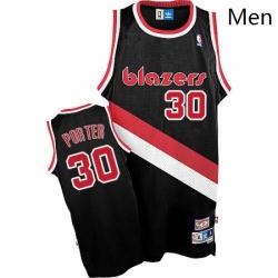 Mens Adidas Portland Trail Blazers 30 Terry Porter Authentic Black Throwback NBA Jersey