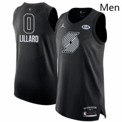 Mens Nike Jordan Portland Trail Blazers 0 Damian Lillard Authentic Black 2018 All Star Game NBA Jersey