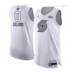 Mens Nike Jordan Portland Trail Blazers 0 Damian Lillard Authentic White 2018 All Star Game NBA Jersey