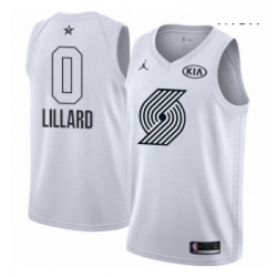 Mens Nike Jordan Portland Trail Blazers 0 Damian Lillard Swingman White 2018 All Star Game NBA Jersey