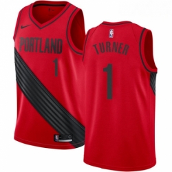 Mens Nike Portland Trail Blazers 1 Evan Turner Swingman Red Alternate NBA Jersey Statement Edition
