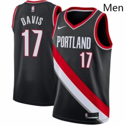 Mens Nike Portland Trail Blazers 17 Ed Davis Swingman Black Road NBA Jersey Icon Edition 