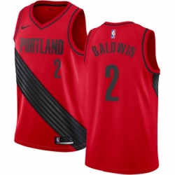 Mens Nike Portland Trail Blazers 2 Wade Baldwin Authentic Red NBA Jersey Statement Edition 