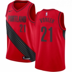 Mens Nike Portland Trail Blazers 21 Noah Vonleh Authentic Red Alternate NBA Jersey Statement Edition