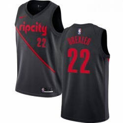 Mens Nike Portland Trail Blazers 22 Clyde Drexler Swingman Black NBA Jersey 2018 19 City Edition 
